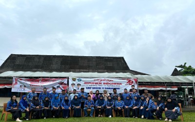 Upacara Gabungan HUT ke-79 RI di SMP Negeri 17 Samarinda.